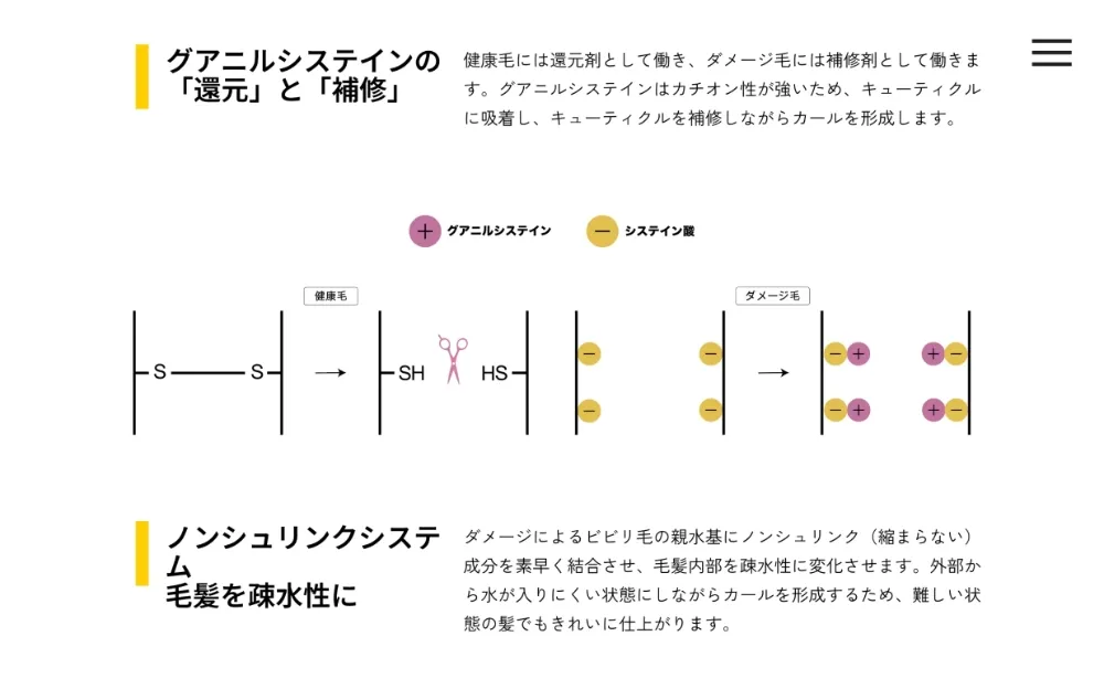 美容メーカーCUTICULA（クチクラ）のホームページ制作の一部
