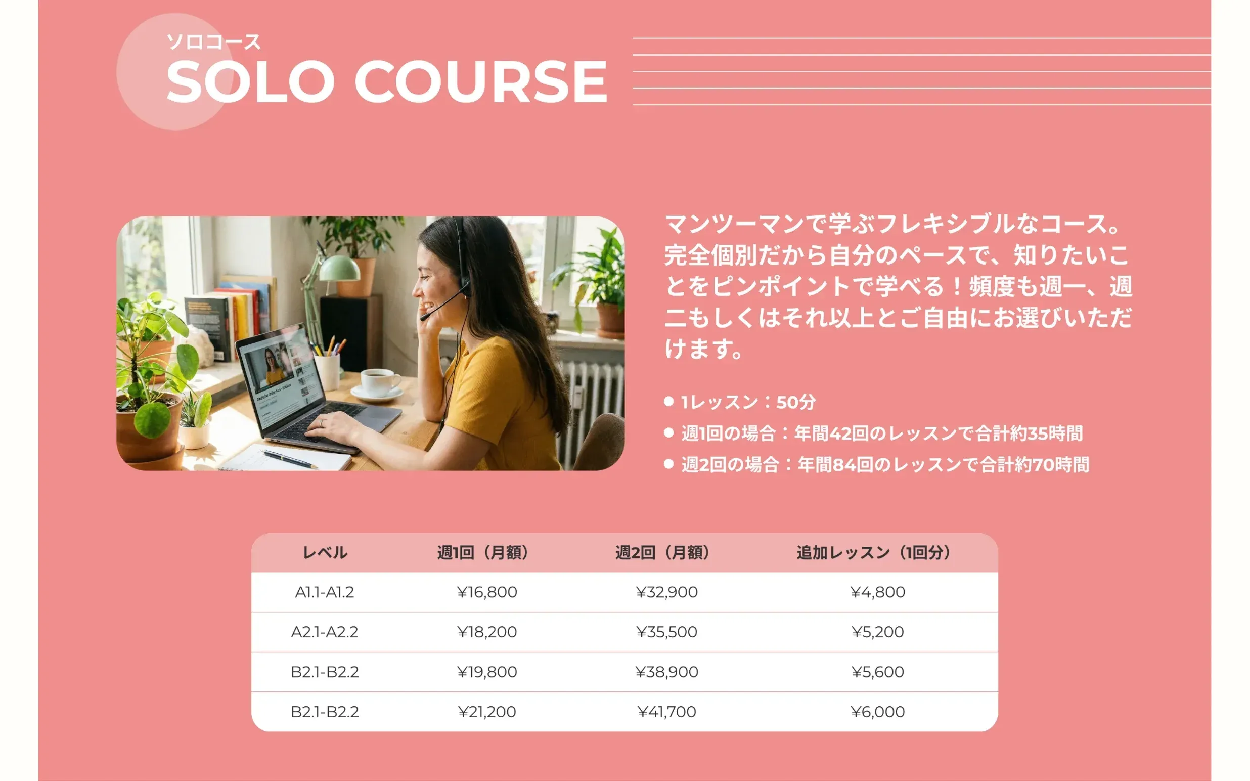 ドイツ語オンライン教室クレンゲムジークシューレのホームページ制作の一部